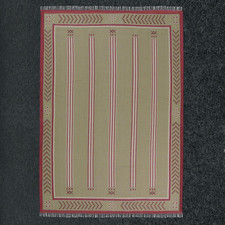 Handwoven Kilim Cotton Dhurrie Rug Color Beige and Red Handmade Carpet Rug