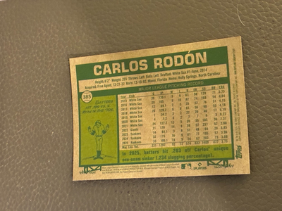 2026 Topps Heritage Carlos Rodon Pink Sparkles Parallel SP #385 | eBay