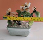  5" Vintage Jade Bonsai Flower Tree Green Square Celadon Pot — photo 6