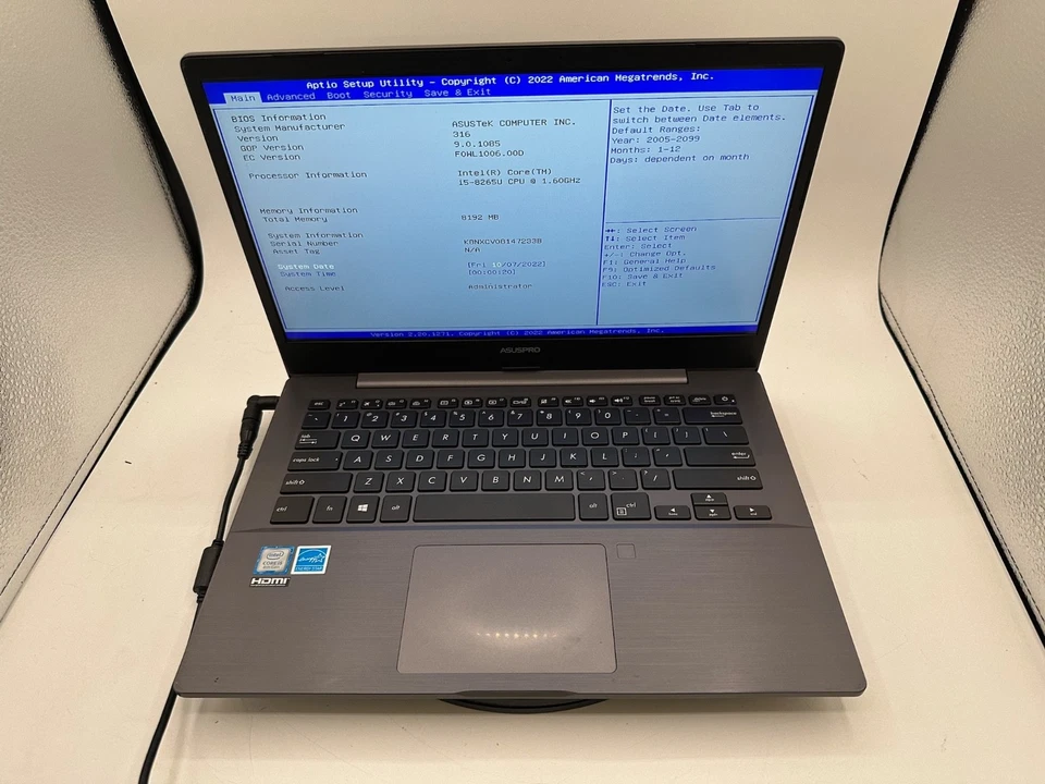 ASUS Pro P5440F-Intel i5-8265U@1,6 GHz 8 GB DDR4 RAM SIN SSD/HDD/OS arranque (2918) Foto 2 de 4