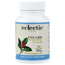 Eclectic Institute Uva Ursi 350 mg 90 Non-GMO Veggie Caps Dairy-Free,