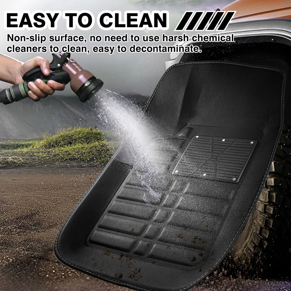 For Nissan Leather Car Floor Mats Front & Rear Car Liners All Weather Non-Slip Foto 2 de 4