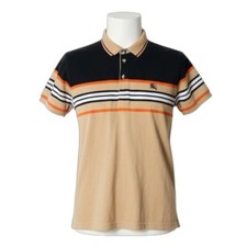 Vintage BURBERRY Icon Stripe Polo NOVA Shirt XXL Fits Small  Mens Tan Luxury