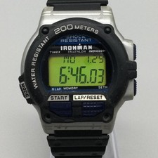 Timex Ironman Triathlon Mens Watch 44mm Digital Indiglo Black Sport New Battery