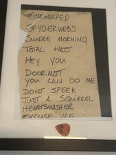 No Doubt 2/7/1996  Setlist Metro Chicago Handwritten By Gwen Stefani Framed