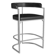 , Cannonwood Half Moon Shape Metal and Upholstered Back Counter Height Stool,...