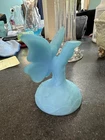 Fenton Blue Satin Butterfly Ring Holder