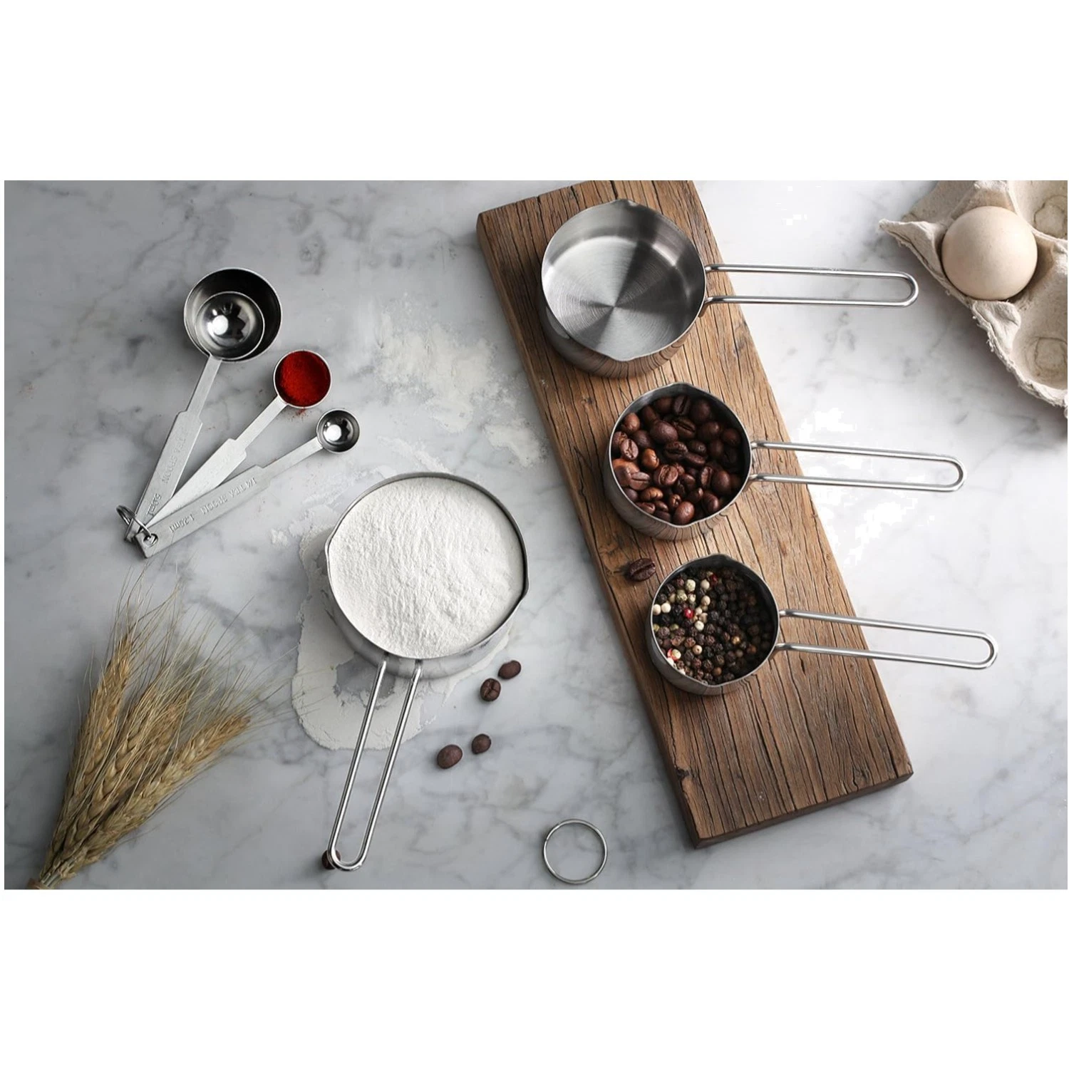 Compact Stackable Measuring Set in Stainless Steel