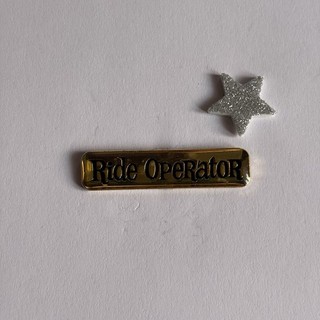 Alton Towers Ride Operator Gold Coloured Staff Pin Badge