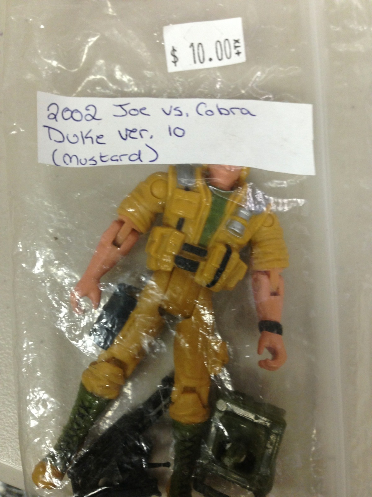 GI JOE ACTION FIGURE : 2002 Joe vs. Cobra Duke Version 10 (Mustard) LOOSE FIGURE