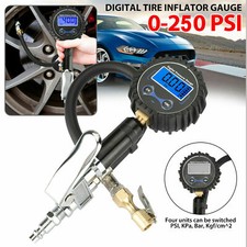 250 Psi Digital Tire Inflator With Pressure Gauge Air Chuck For Truck Car Bike