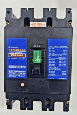 TERASAKI TEMBREAK XH225NS CIRCUIT BREAKER 200A 690V 50KA 3 POLE | eBay