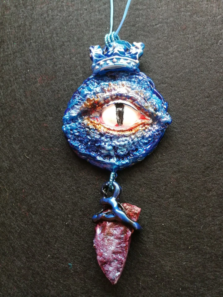 Corona Dragón Mal de Ojo Talismán Collar Joyería Colgante Amuleto Vikingo Babero Celta Foto 4 de 4