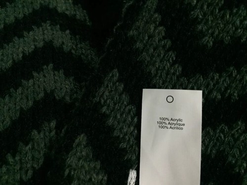 Nueva bufanda acrílica Roxy Cabin Fever de talla única para todo verde y negro - Imagen 7 de 8