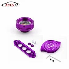 JDM Purple Engine Oil Filler Cap +Radiator Cap +Battery Tie Down for Honda