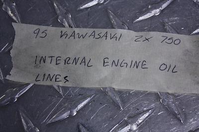 1995 KAWASAKI ZX 750 INTERNAL ENGINE OIL LINES LINE MOTOR ZX750 95
