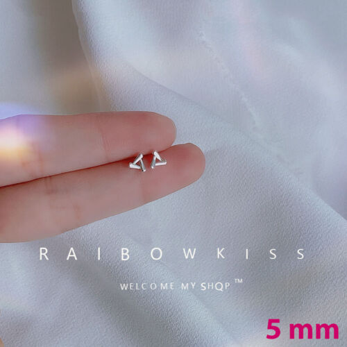 Stud Earrings S925 Tiny Gold White Gold Geometric Star Heart Dainty Gift Present - Picture 31 of 55