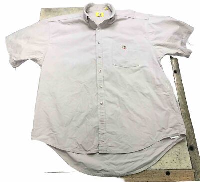 Vintage Duck Head Shirt Men's XL Short Sleeve Button Up USA Made 90s - Fast Ship