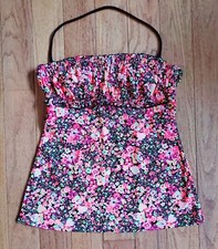 ARIZONA Juniors sz M Floral Tankini Top Convertible  Neck Strap or Strapless