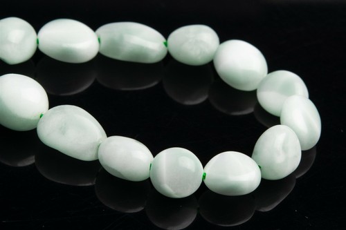 8x5MM Aqua Blue Green Angelite Pebble Nugget Grade AAA Natural Loose Beads - Picture 4 of 4