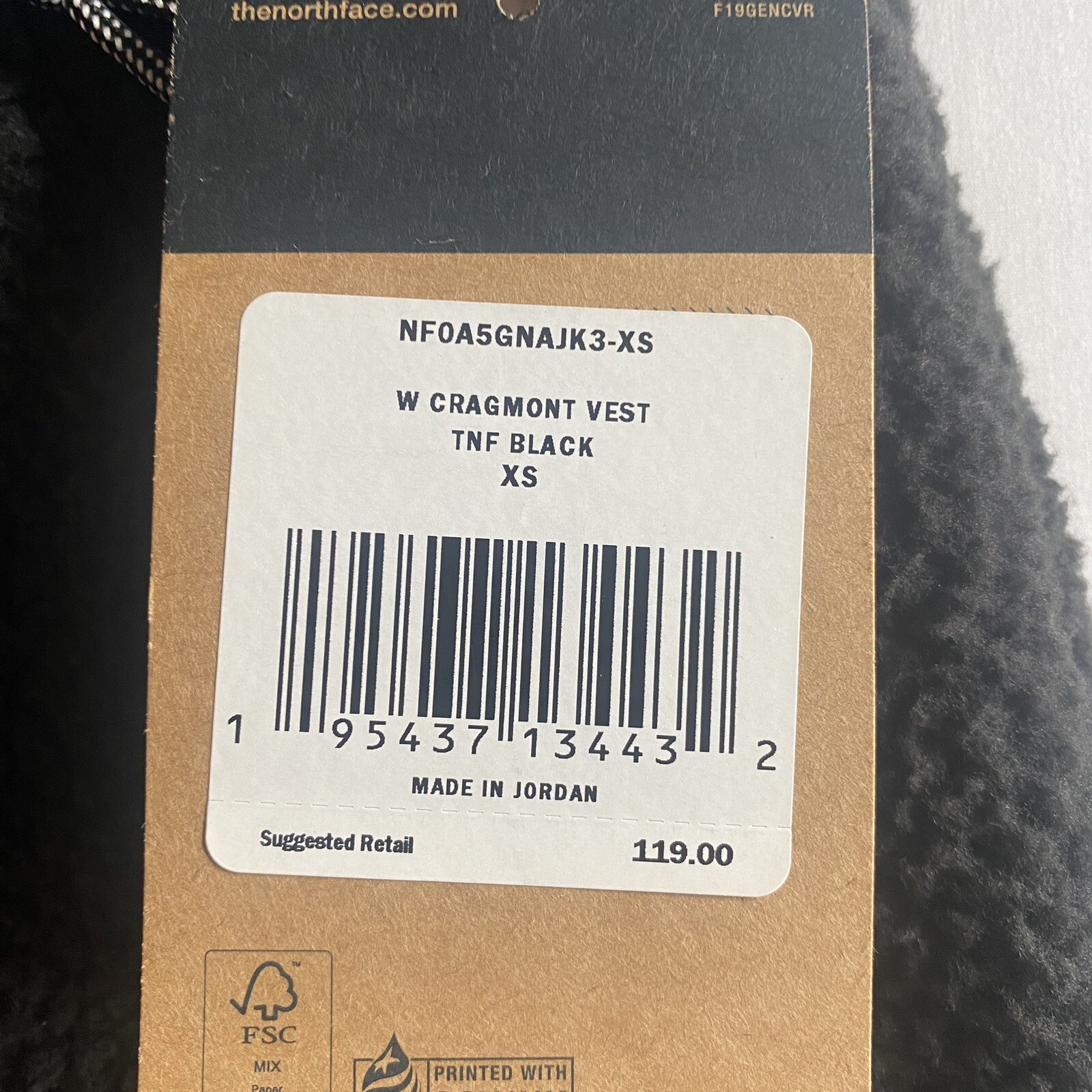 The North Face Cragmont Sherpa Vest Womens XS TNF Black Fleece