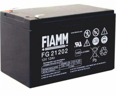 BATTERIA FIAMM FG21202 12V 12A 12AH 6.3mm PEG PEREGO UPS GRUPPO SOCCORRITORE