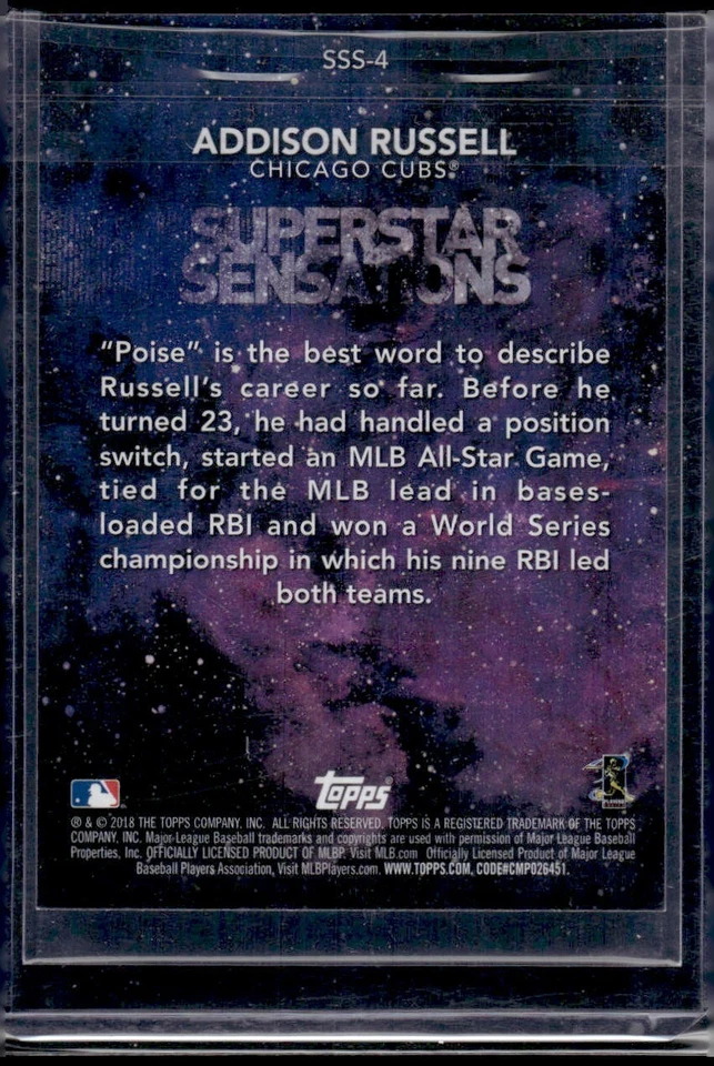 2018 Topps - Superstar Sensations #SSS-4 Addison Russell  - Image 2 of 2