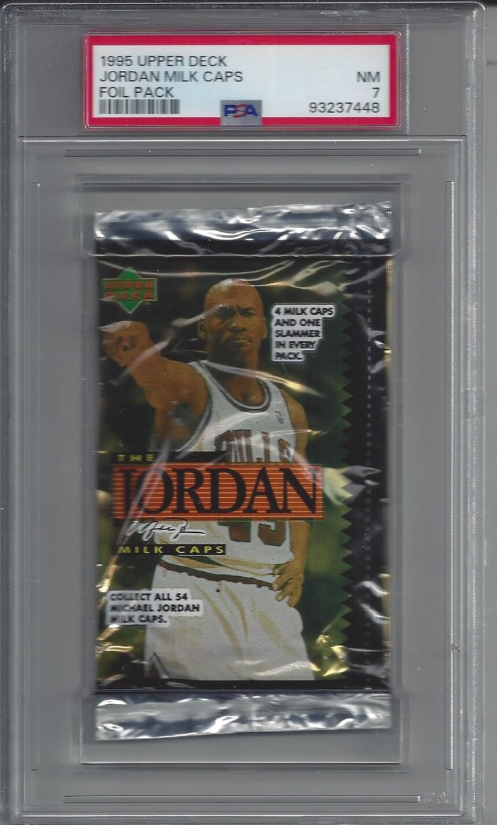 JORDAN 1995 Upper Deck Jordan ミルクキャップ 1995 Upper Deck Michael Jordan Milk Caps Unopened Pack - PSA 7 (C