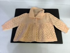 VINTAGE PEACH BABY SWEATER-CROCHETED/KNITTED  