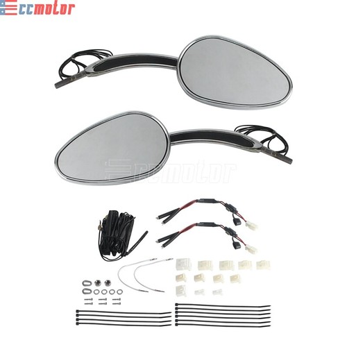Integrated Arrow LED Turn Signal Mirror For Harley Dyna V-Rod Sportster 883 1200 - Picture 3 of 11