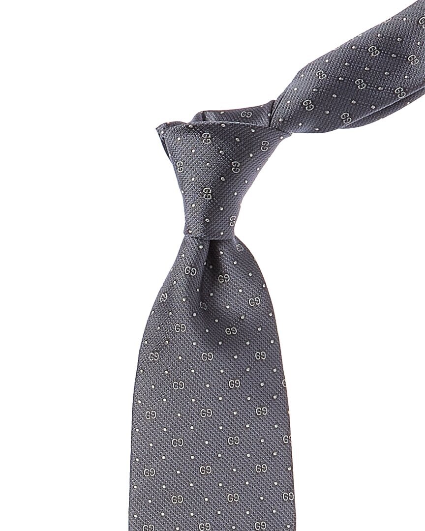 Шелковый галстук Gucci Grey Gg Мужской серый Os 39490₽