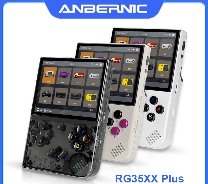 ANBERNIC RG35XX PLUS Retro Handheld Video Game Console 3.5" IPS 3300mAh Battery