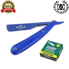 Cut Throat Barber Salon Shavette Straight Shaving Razor with 100 Derby Blades 