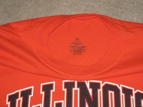 Illinois University T Shirt Size M Orange Fast Free Ship ! - Picture 3 of 3