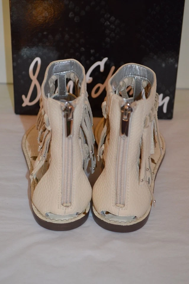 New $130 Sam Edelman Griffen Ivory Leather Sandal Fringe Thong Boho 6.5 - Image 3 of 4