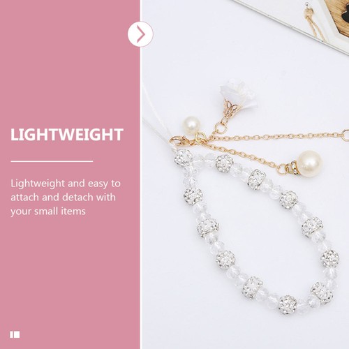 3 Pcs Flower Bracelet Phone Lanyard with Pendants Cellphone Hanging Ropes - Photo 5/12
