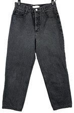 GUESS JEANS Girls Size 14 26 x23 Black Classic Vtg 80s Ankle Length High Waist