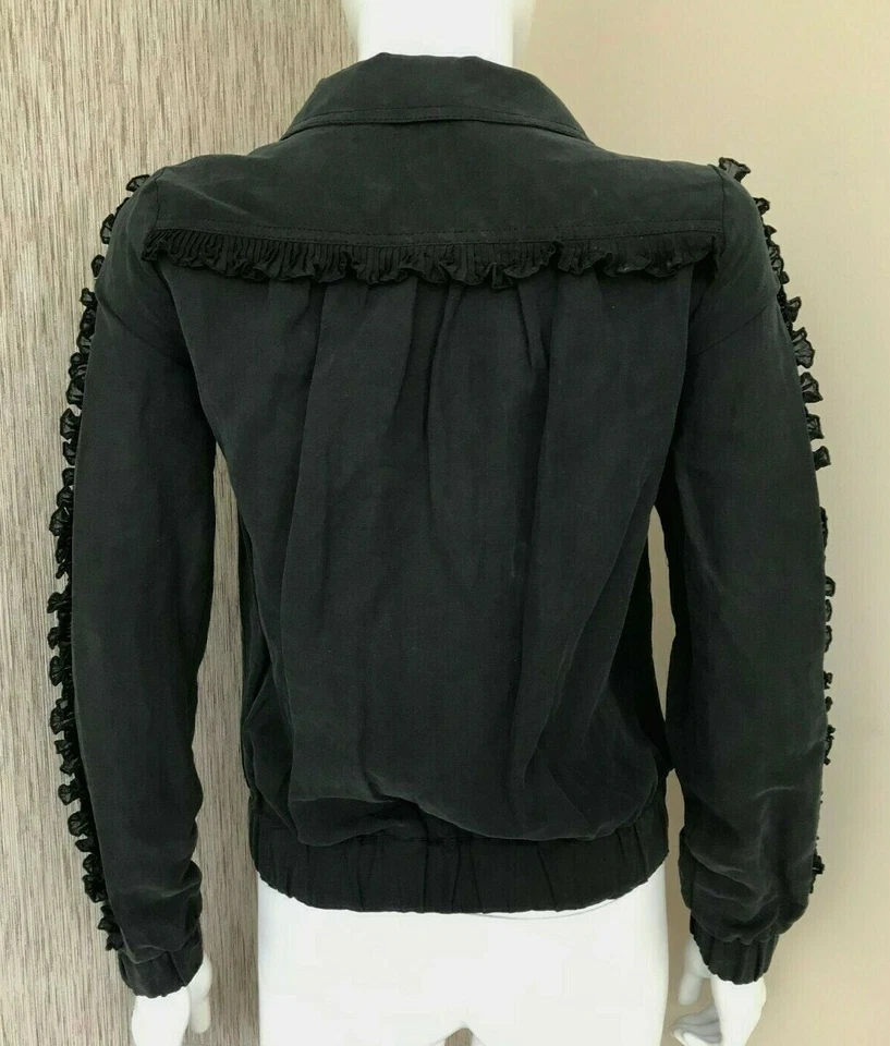 Manoush Seide & Leinen Blouson Bomber Jacke Einzelhandel Größe Eu 6 BNWT - Bild 4 von 4