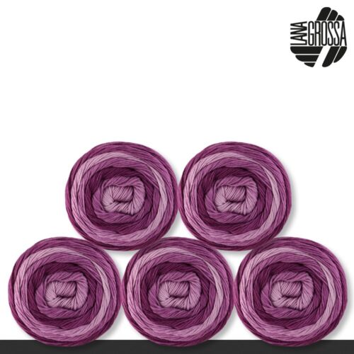 Lana Grossa 5 x 100 g Gomitolo Tono Wolle Garn Baumwolle Stricken bunt 10 Farben - Bild 16 von 21