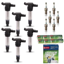 6X Ignition Coil & 6X Denso Iridium Spark Plug for 2007-2014 Volvo XC90 l6 3.2L