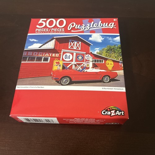Puzzlebug 500 Piece Jigsaw Puzzle Red Convertible In Front Of Big Red Barn NEW - Picture 3 of 3