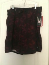 Spyder Men Swimwear Men's Size XXL Swimwear Board Shorts Burgundy/Black