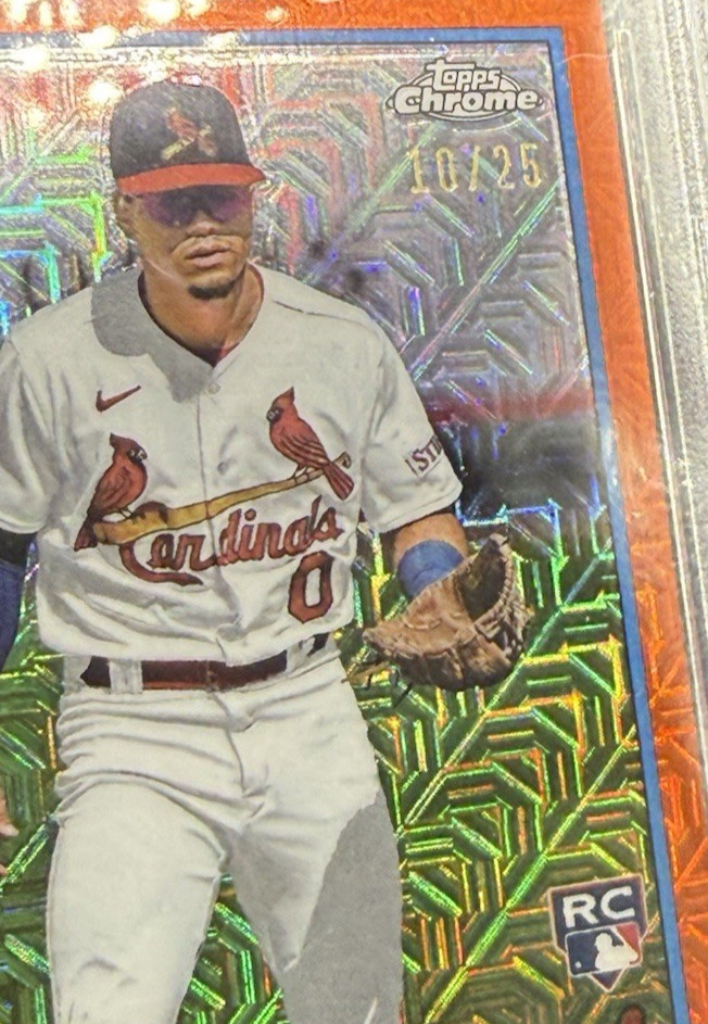 2024 Topps Chrome Silver Pack Masyn Winn Orange Refractor /25 SP RC #30 PSA 10 view 2