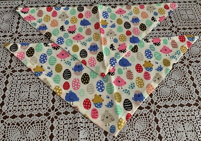Set of Two Easter Egg Chicks Dog Bandanas MEDIUM Tie On Scarf Brand New Festive