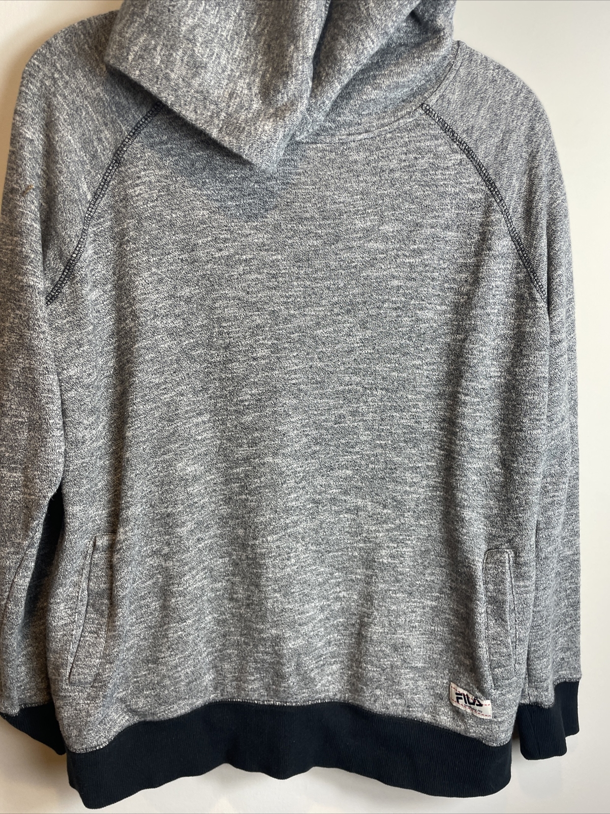 Felpa con cappuccio pullover grigio Fila donna taglia L manica lunga