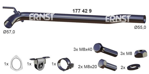 Ernst 177429 Reparaturrohr, Katalysator FüR VW-image