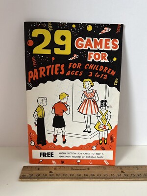 Vintage Booklet ''29 Games For Parties For Children Ages 3 To 12''