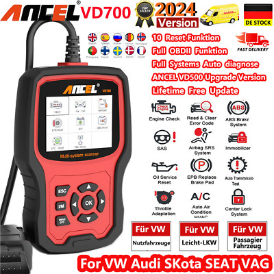 Ancel VD700 Alle Systeme Auto OBDII Scanner Airbag Diagnosegerät EPB DPF für VAG