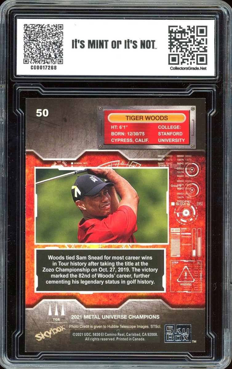 2021 Skybox Metal Universe Champions #50 ~ Tiger Woods ~ CG 10