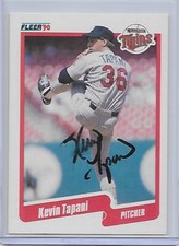 Baseball Card IP auto KEVIN TAPANI 1990 Fleer Update rookie fingerprint MN Twins